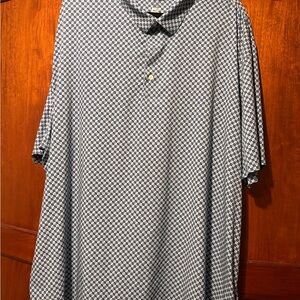 Greg Norman Collection Blue Geometric Print Polo
